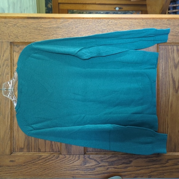 Calvin Klein V Neck Sweater Turquoise Blue Green Size Men's Medium - Picture 4 of 7